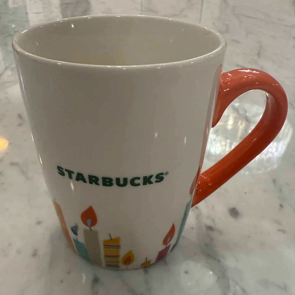 2020 STARBUCKS Happy Birthday Celebration Candles Coffee Tea Mug Cup 10 oz - Picture 2 of 6